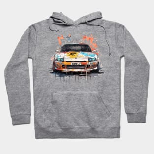 anime art style 1990s japanese old school vintage sport car Hoodie